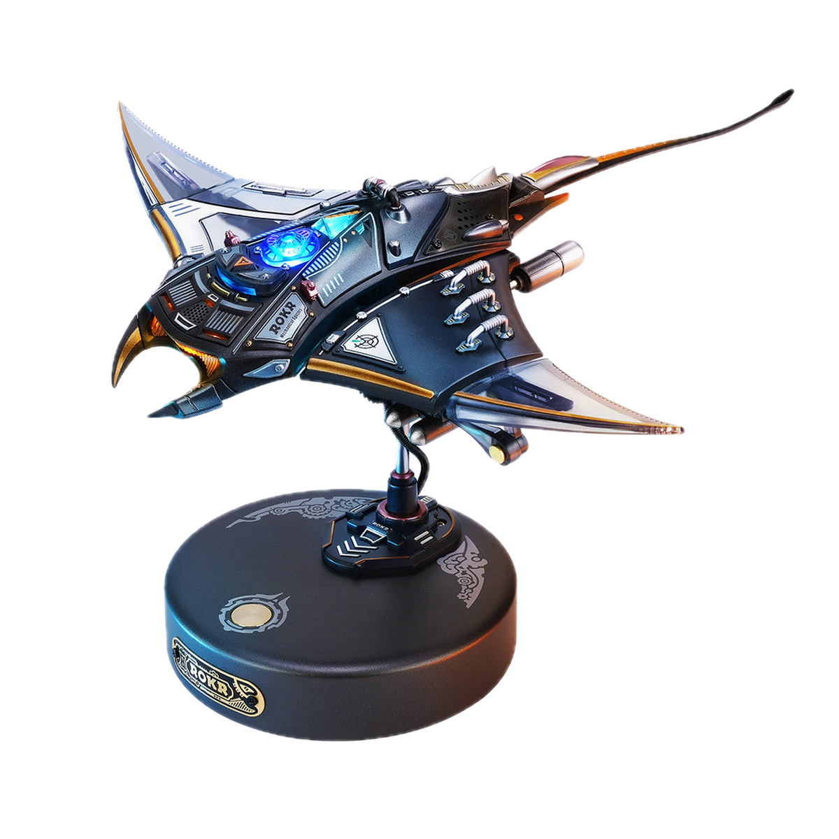 ROKR Manta Ray Mechanical 3D Puzzle Kit MI06, front 3/4