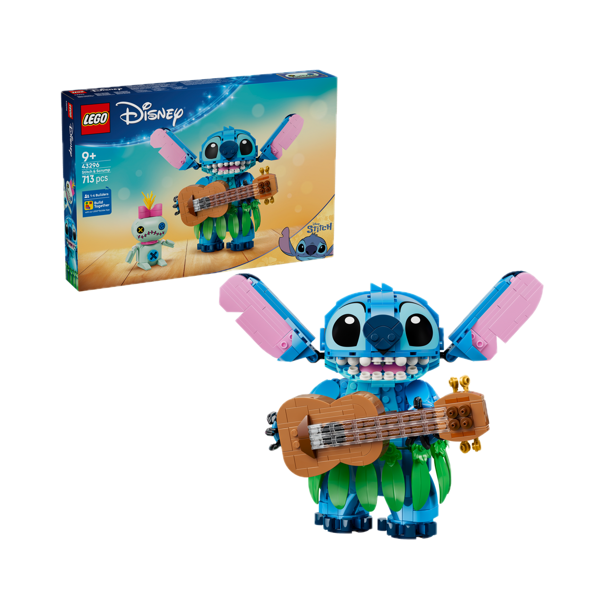 LEGO Disney Stitch & Scrump 43296, box and build