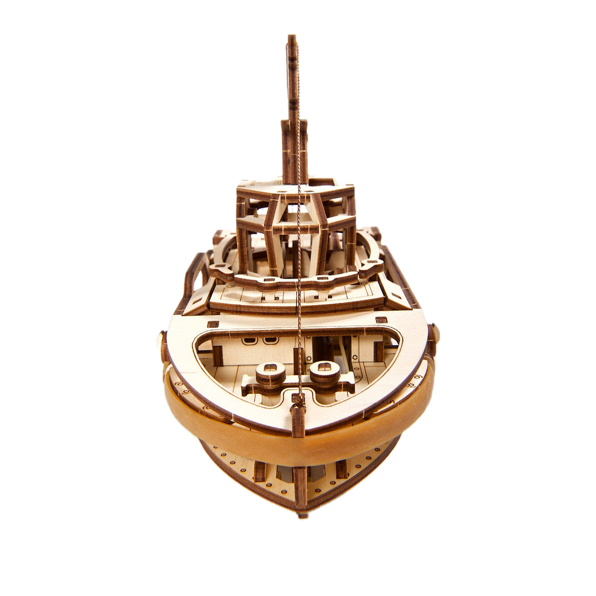 UGears Tugboat Mechanical Model Kit, front