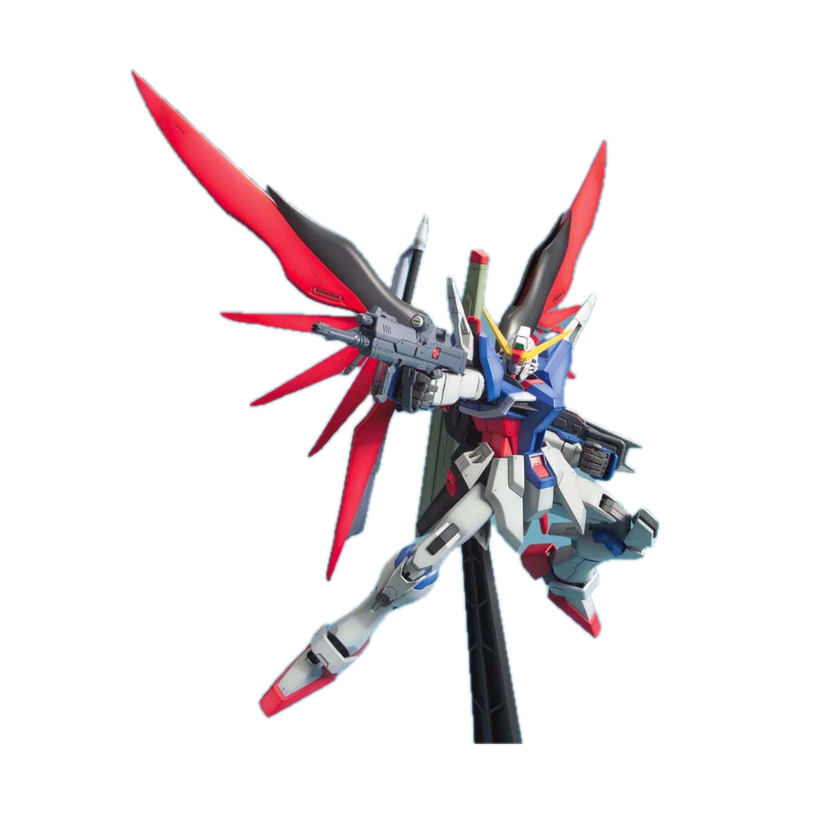 Bandai MG Destiny Gundam, flight pose on display stand