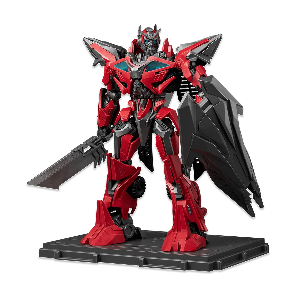 Blokees Transformers Classic Class 24 Sentinel Prime (Dark of the Moon), on display stand