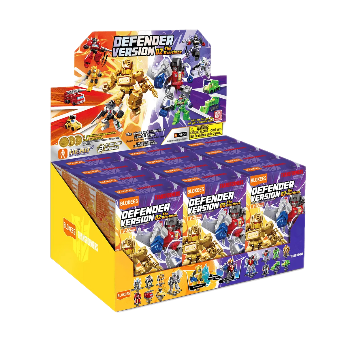 Blokees Transformers Defender Version 02 The Overthrow, whole set display box