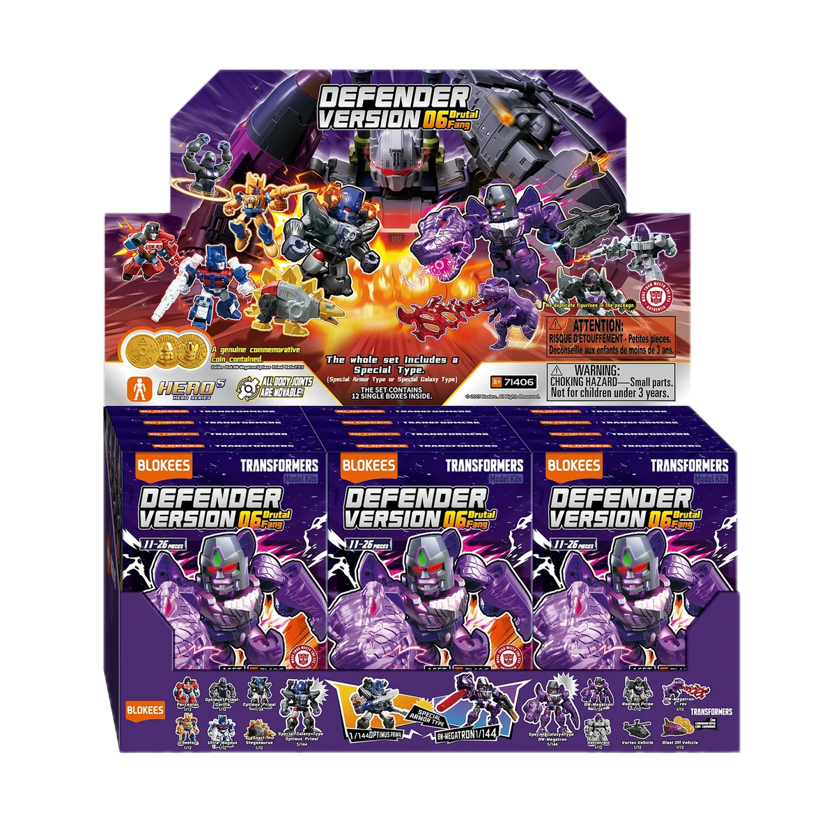Blokees Transformers Defender Version 06 Brutal Fang, whole set display box