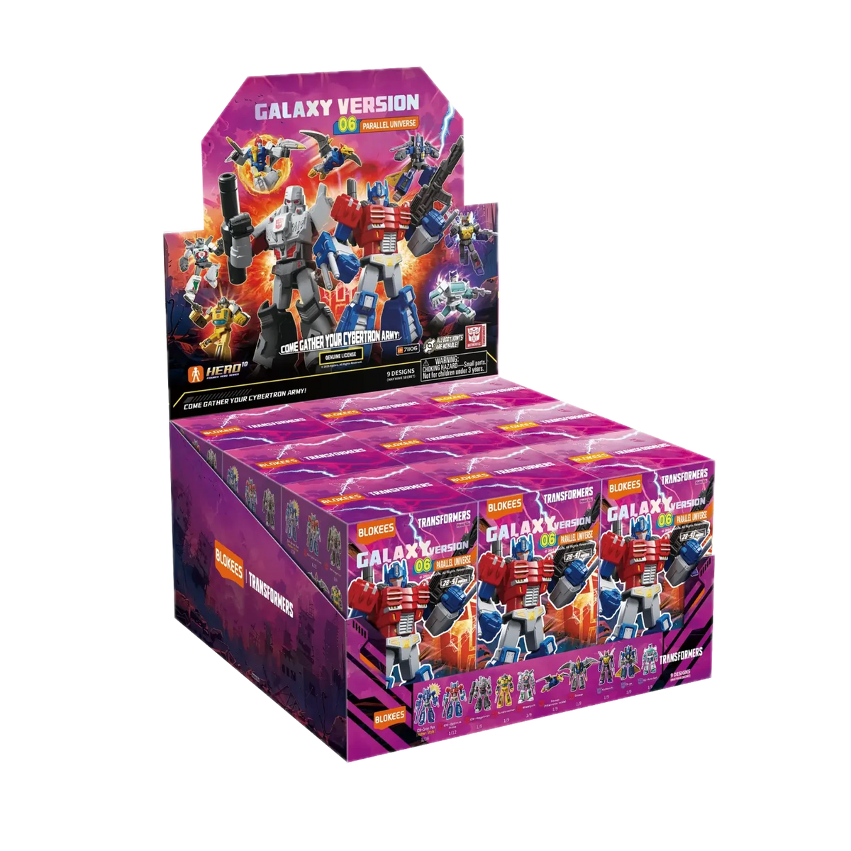 Blokees Transformers Galaxy Version 06 Parallel Universe, display case of boxes