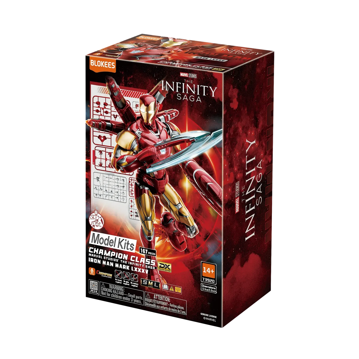 Blokees Marvel Infinity Saga Champion Class 01 Iron Man MK85, DX box