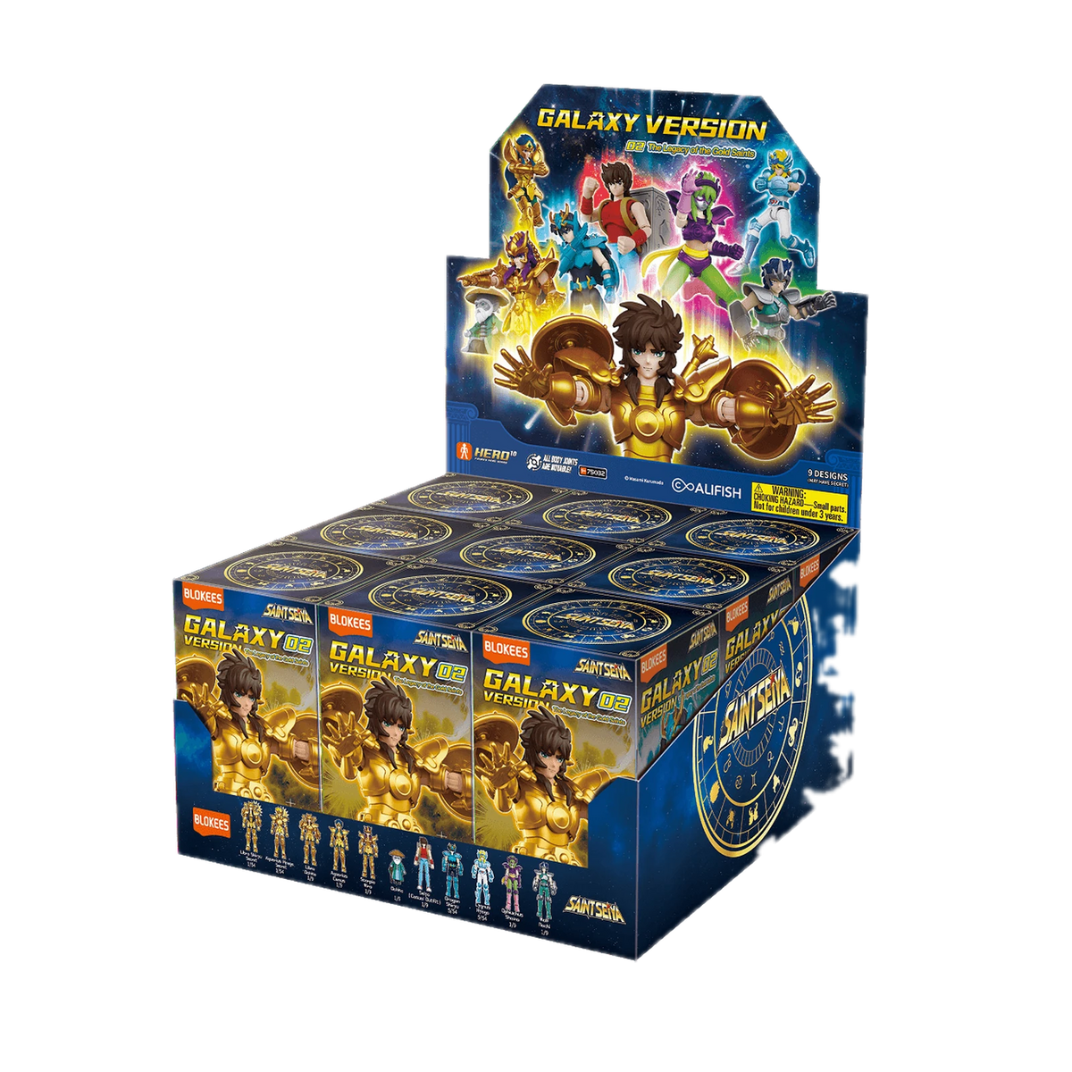 Blokees Saint Seiya Galaxy Version 02 The Legacy of the Gold Saints, display case of boxes
