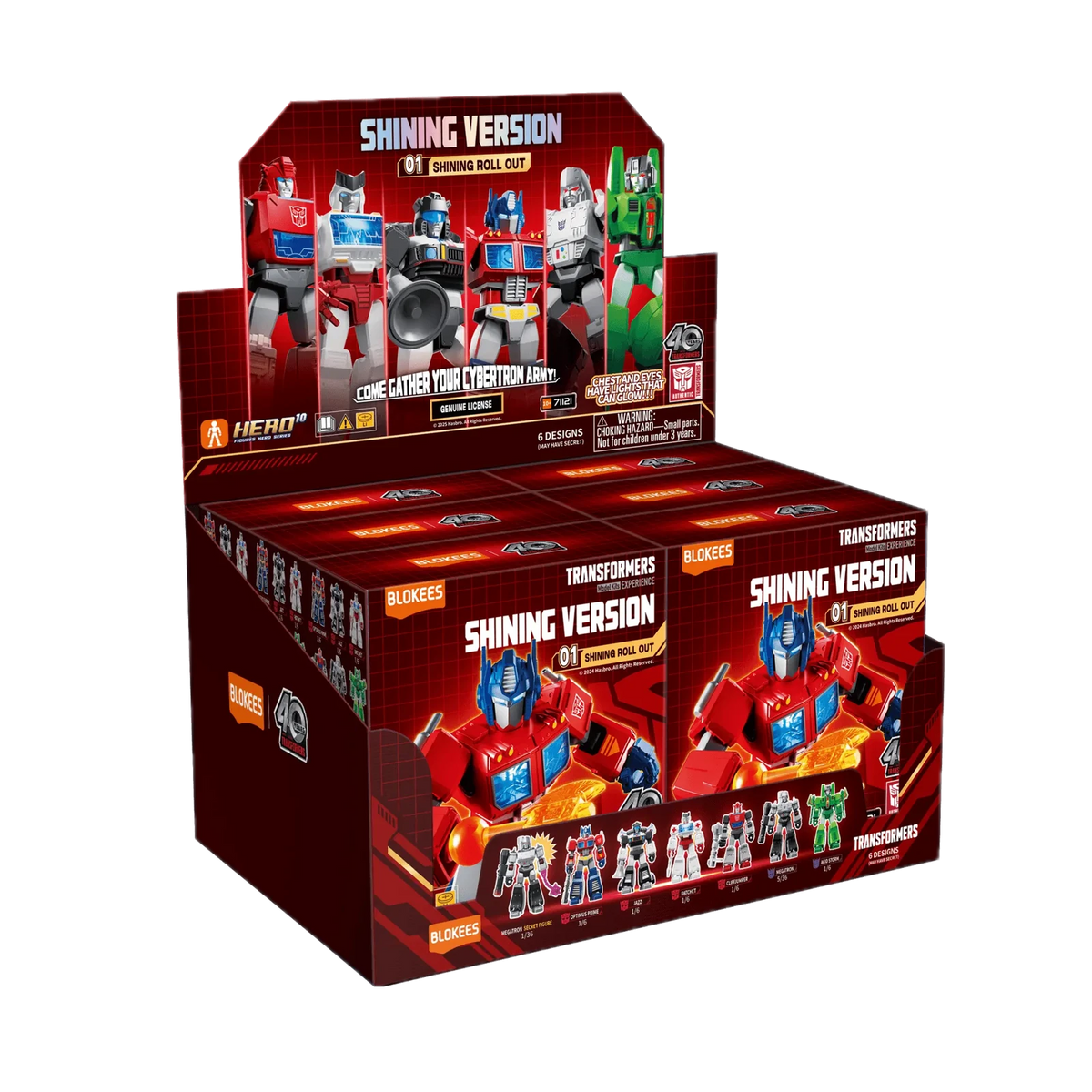Blokees Transformers Shining Version 01 Shining Roll Out, display case of boxes