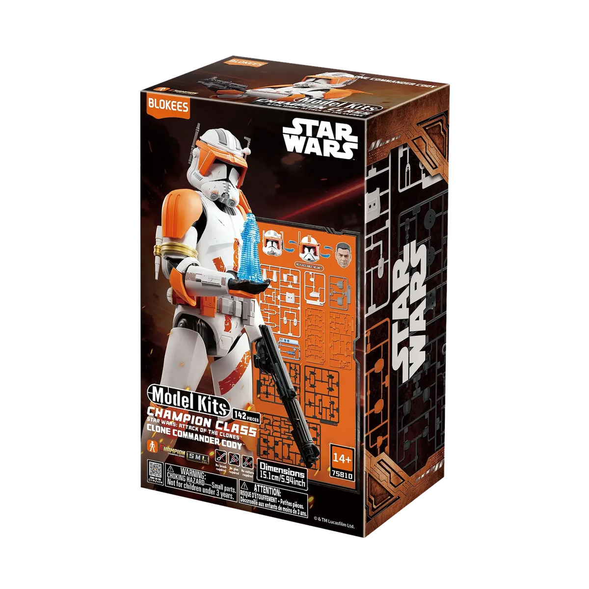 Blokees Star Wars: Attack of the Clones Champion Class 10 Clone Commander Cody, box