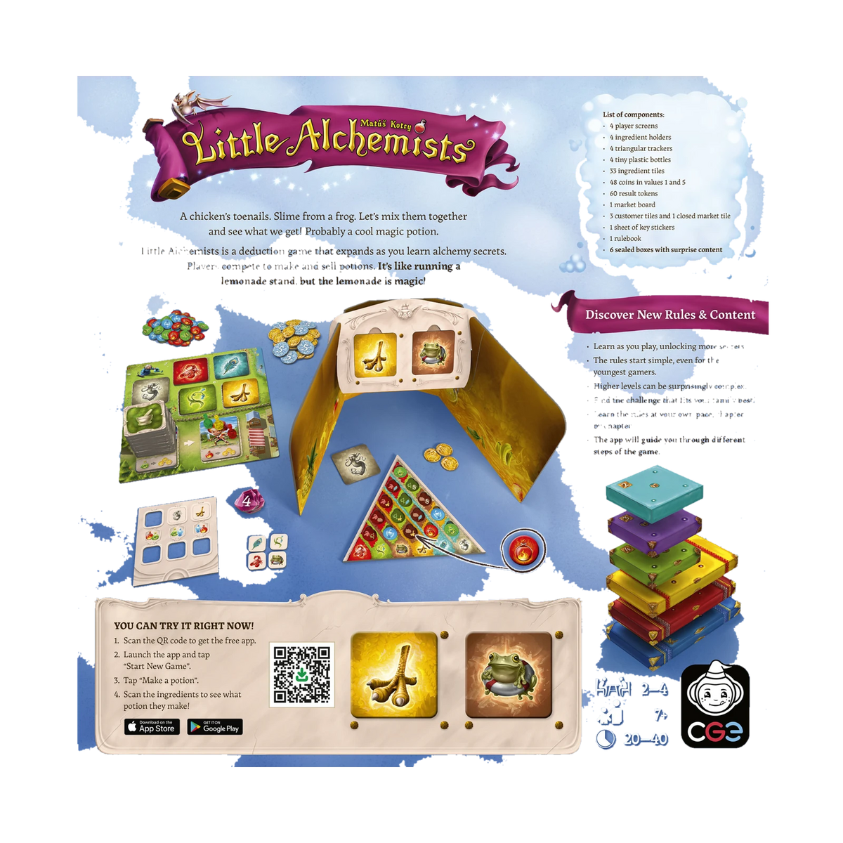 Czech Games Edition Little Alchemists, box back