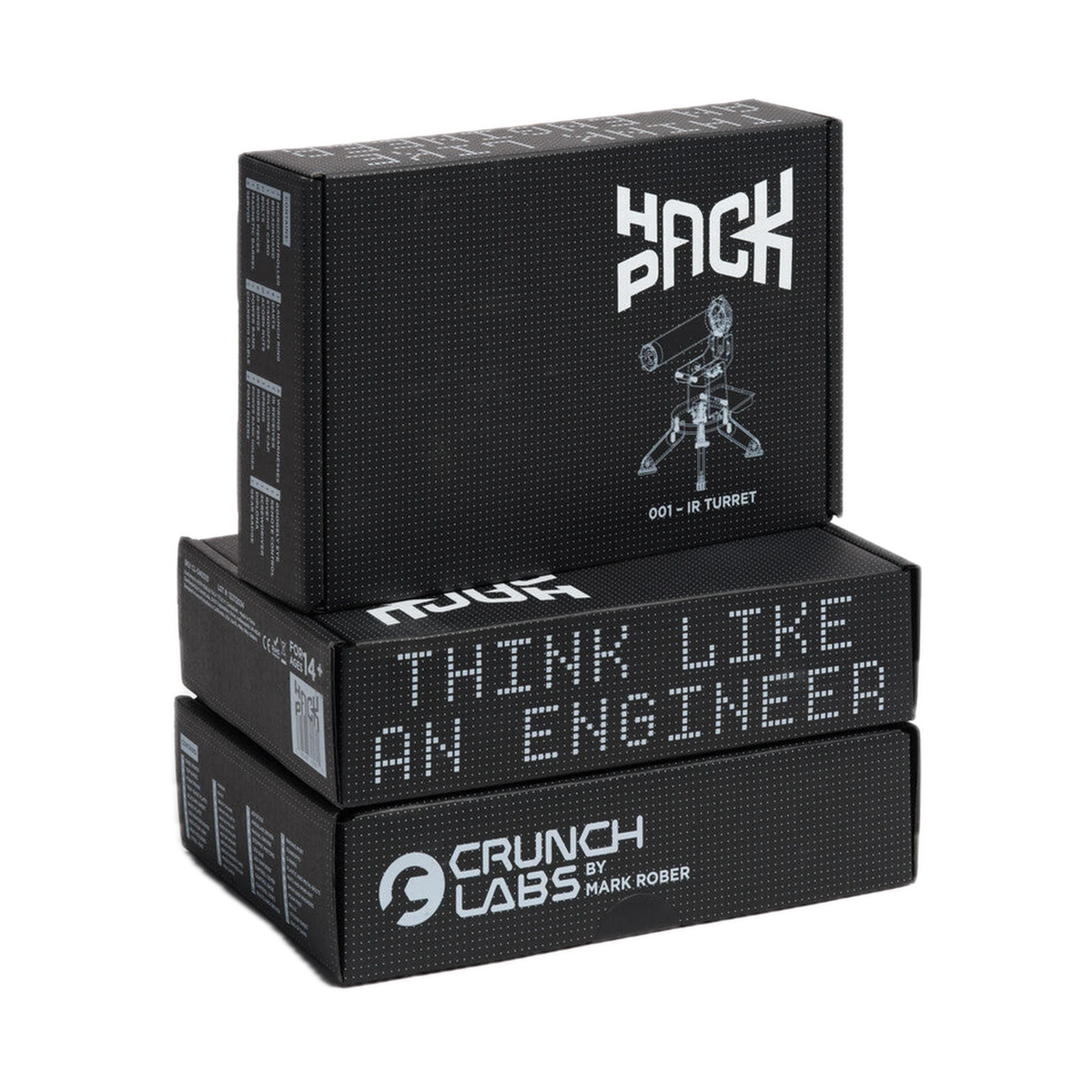 CrunchLabs Hack Pack boxes, stacked