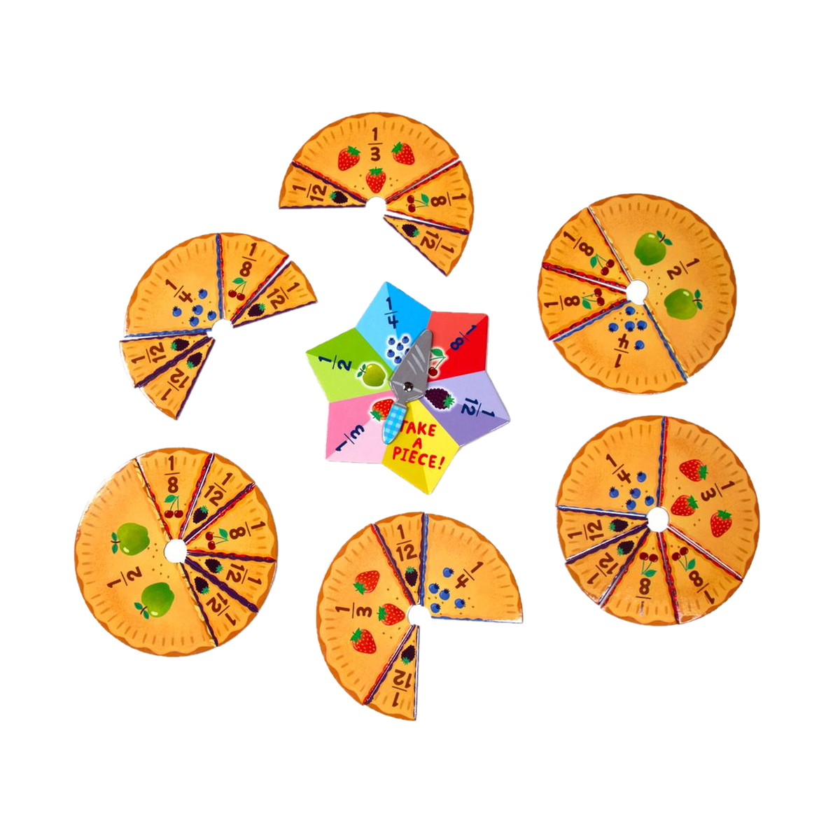 eeBoo Make a Pie Fraction Game, pie boards and slices