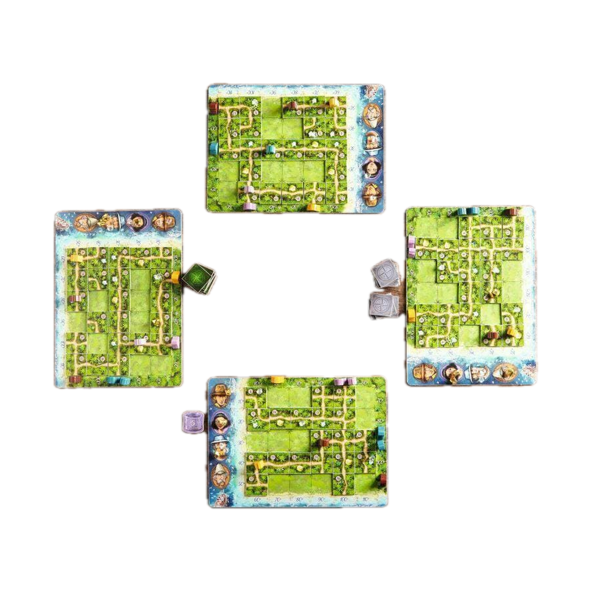 HABA Karuba Tile Laying Puzzle Game, four player boards