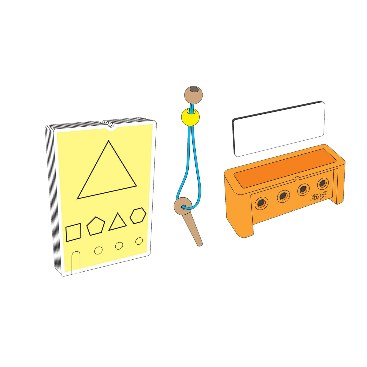 HABA Logic! CASE Starter Set 5+, puzzle card, peg and case