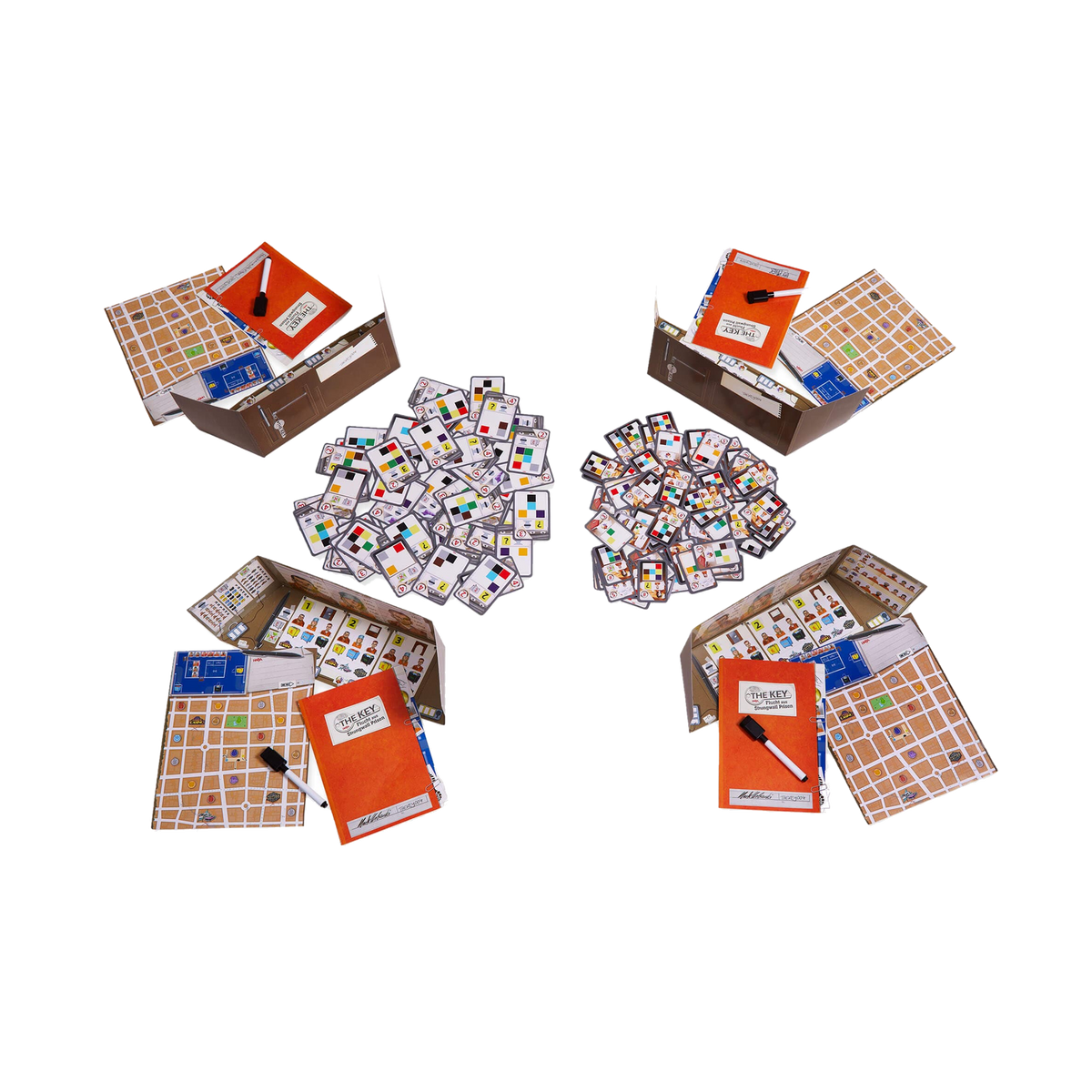 HABA The Key: Escape from Strongwall Prison, game contents laid out