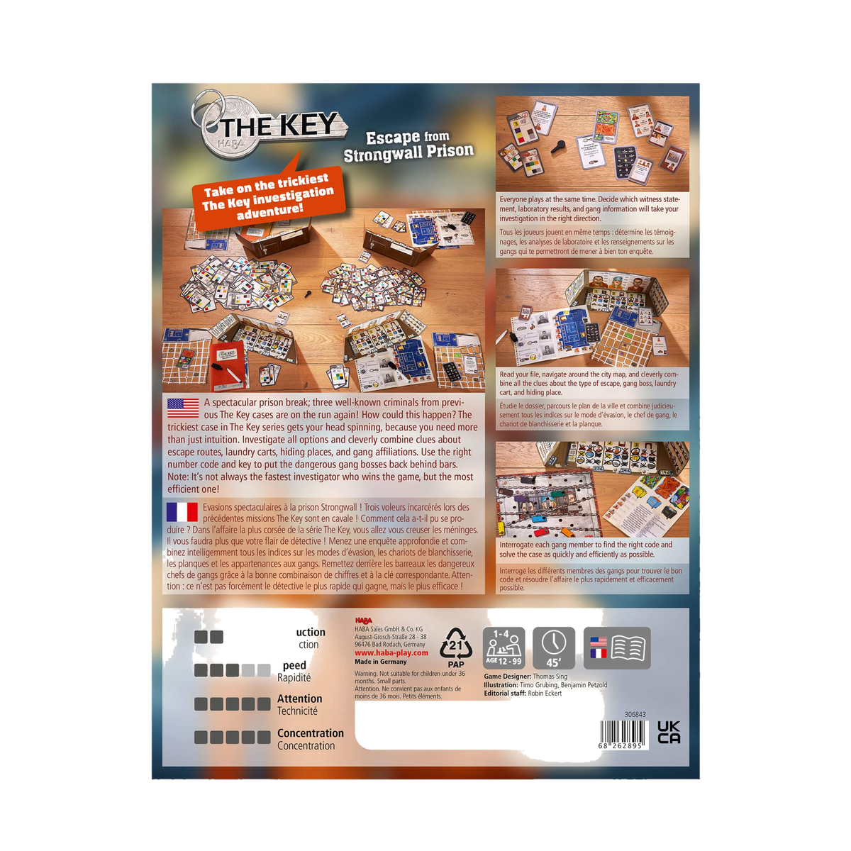 HABA The Key: Escape from Strongwall Prison, box back