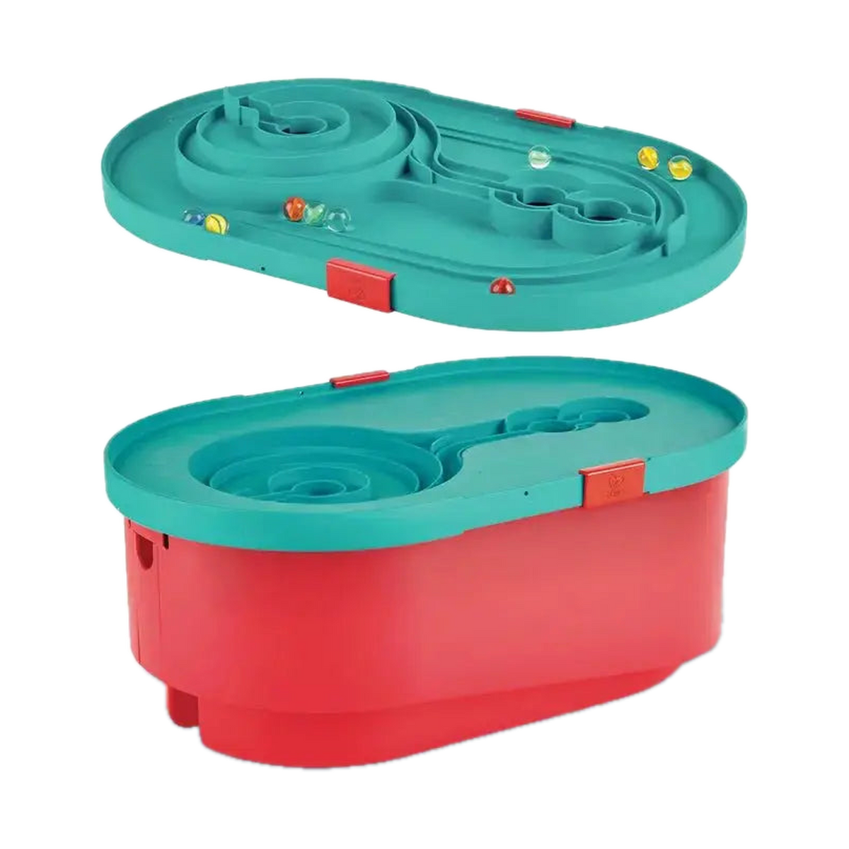 Hape Quadrilla Stack Track Bucket Set E6027, bucket with reversible lid track