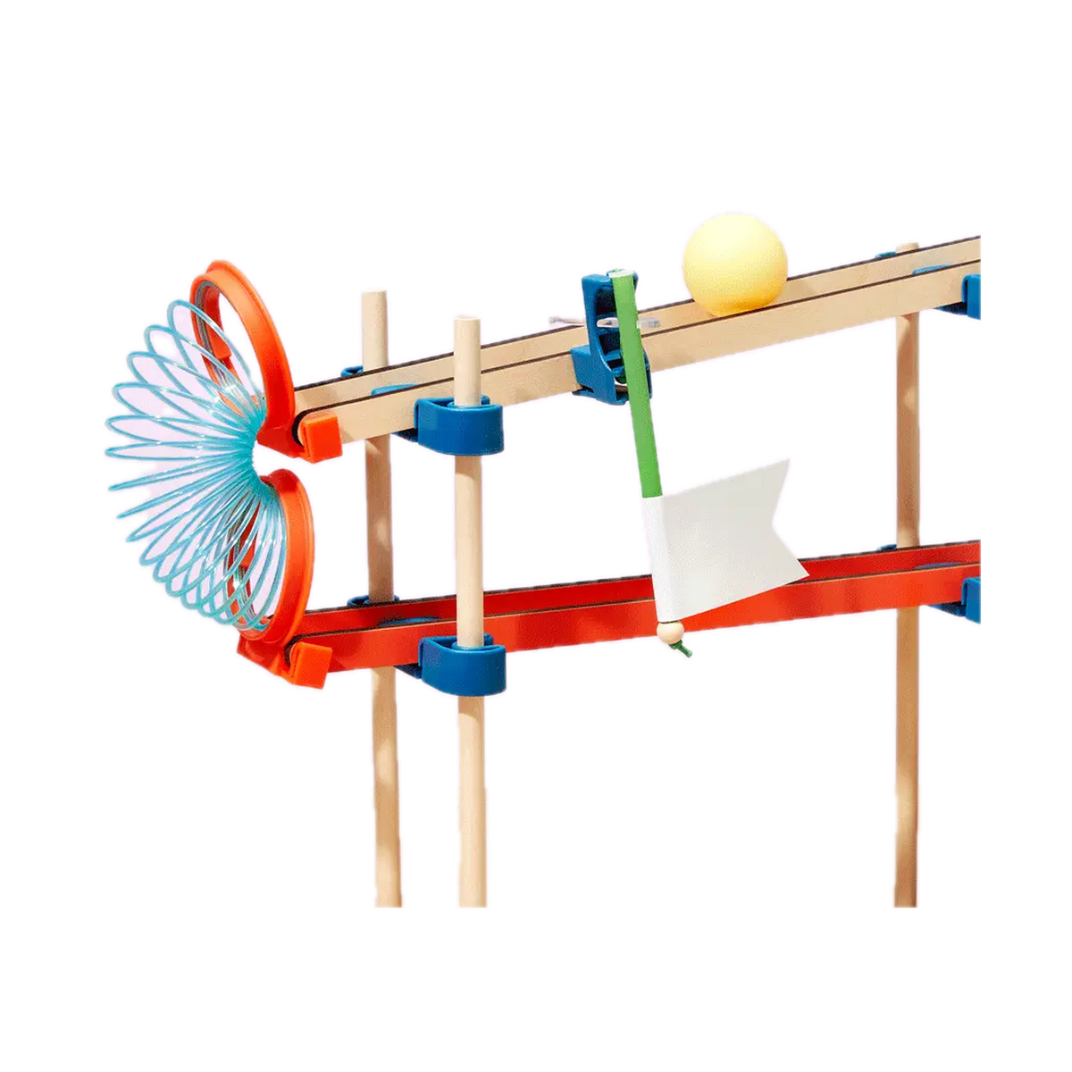 KiwiCo Chain Reaction Workshop, slinky and ramp detail