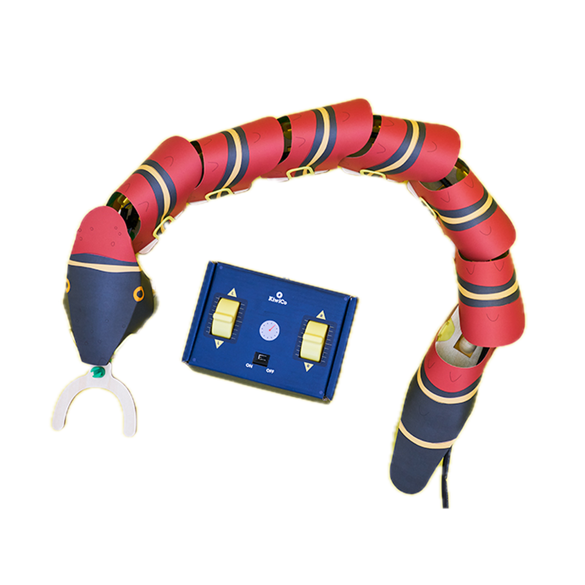 KiwiCo Remote-Controlled Snake Robot, snake robot and remote, close-up