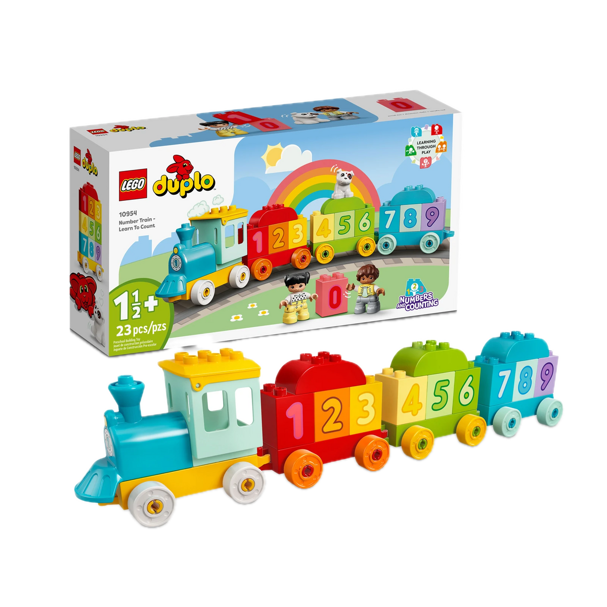 LEGO DUPLO Number Train - Learn To Count 10954, box and model