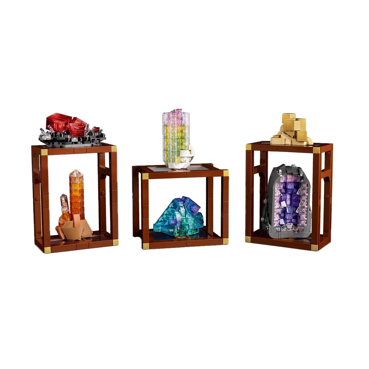 LEGO Ideas Mineral Collection 21362, shelf units arranged apart