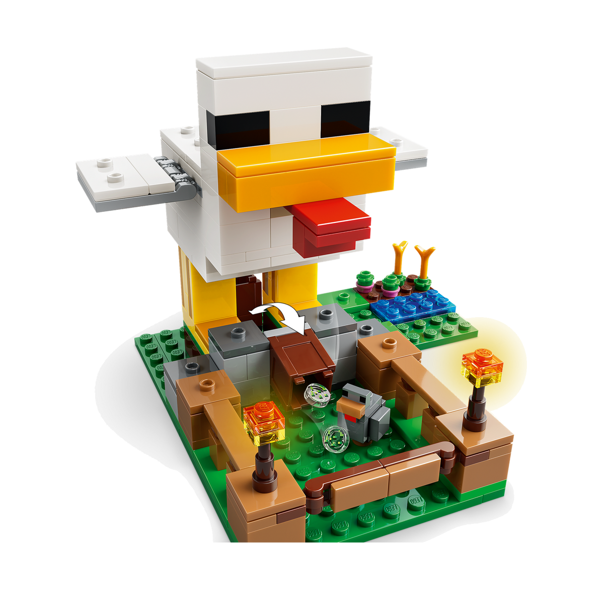 LEGO Minecraft The Chicken Farm 21585, coop from above