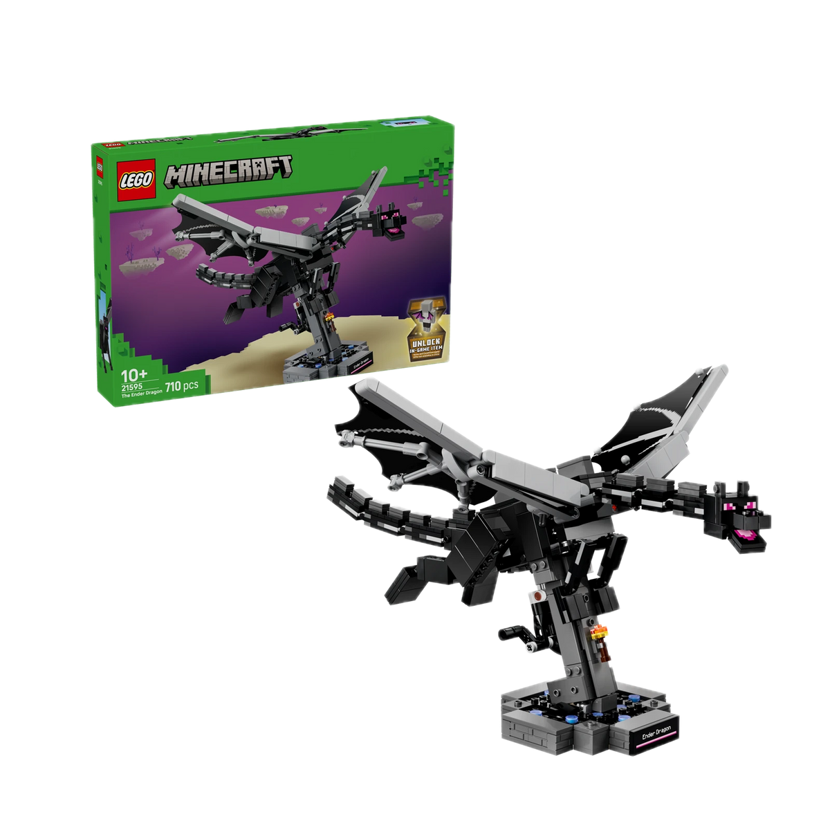 LEGO Minecraft The Ender Dragon 21595, box and model