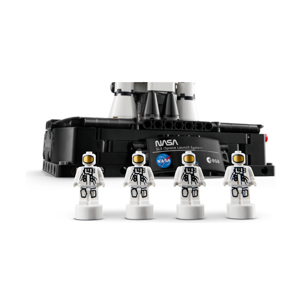 LEGO Technic NASA Artemis Space Launch System Rocket 42221, base with the four astronaut figures
