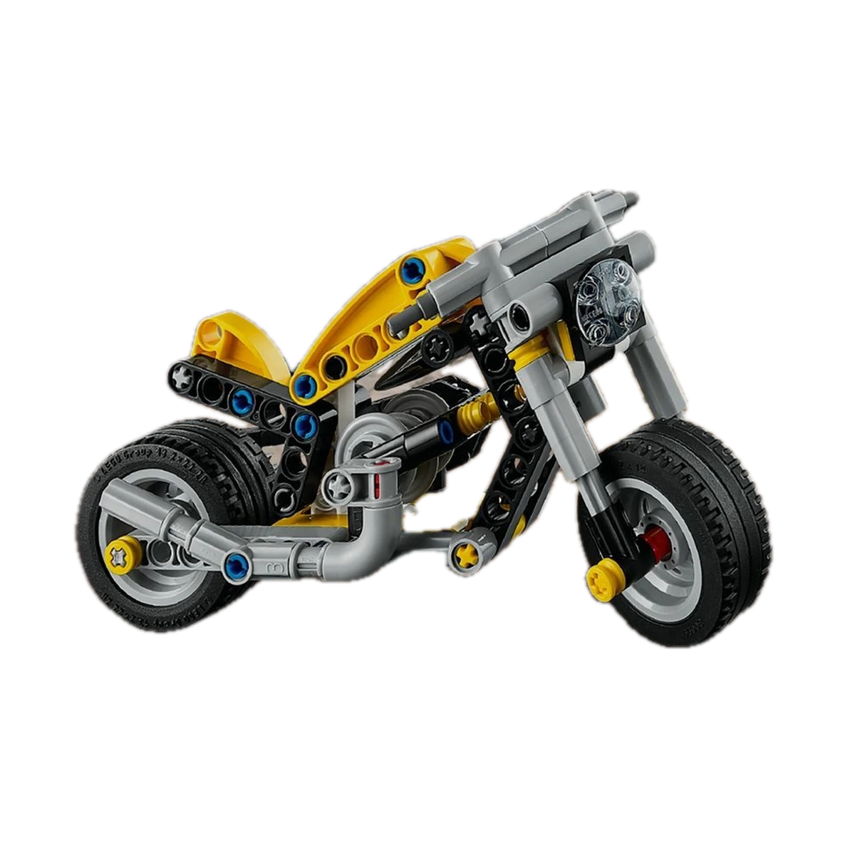 LEGO Technic Yellow Motorcycle 42225, side view