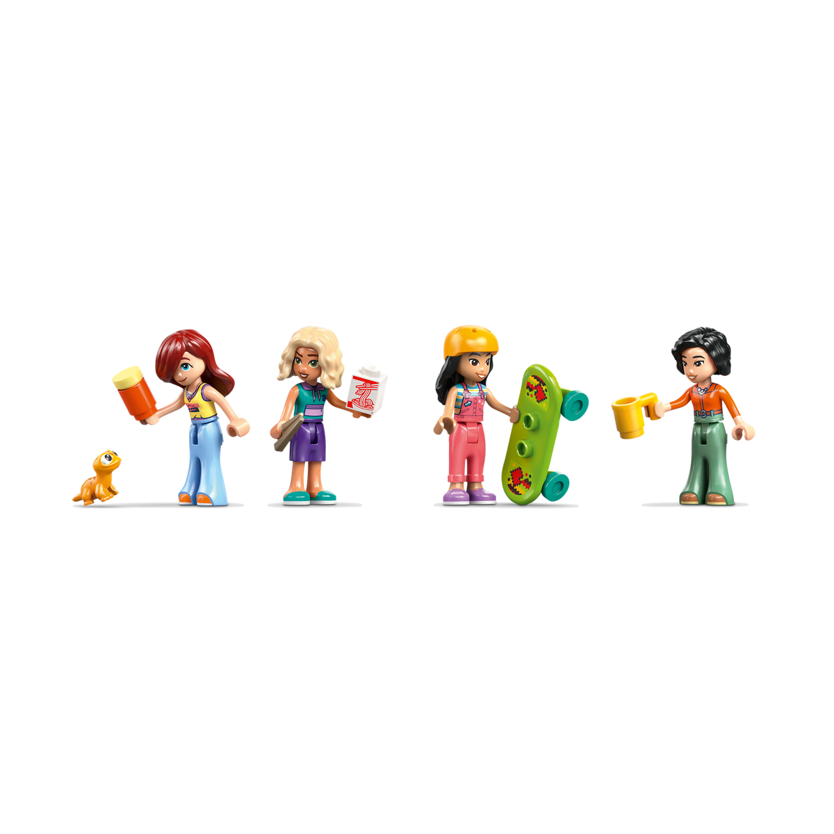 LEGO Friends Liann’s Family House 42687, the four minidolls and pets