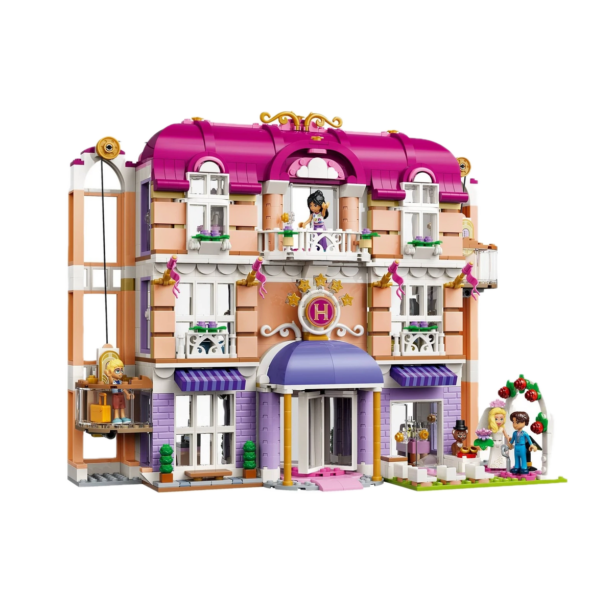 LEGO Friends Heartlake City Grand Hotel 42704, angled view