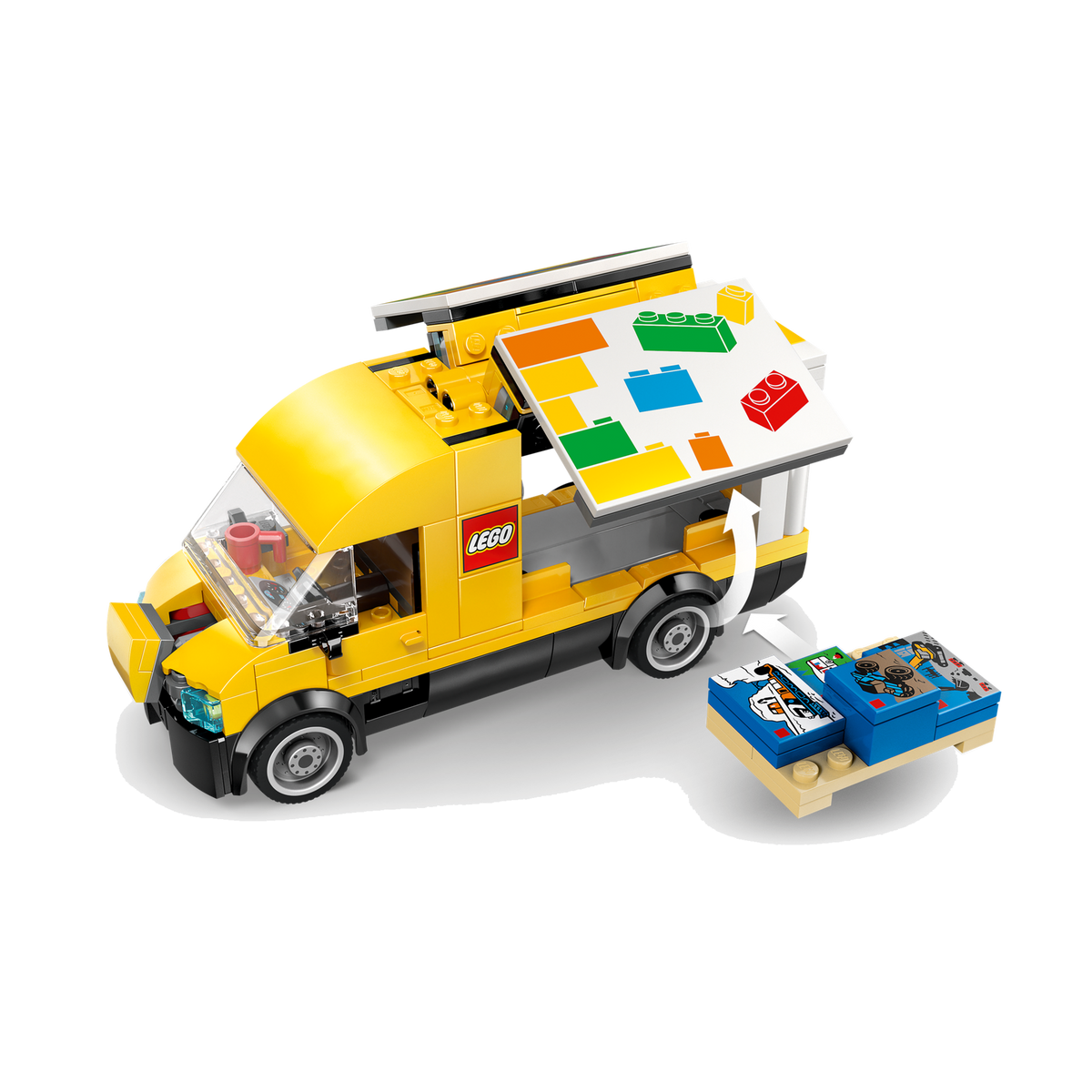 LEGO City The LEGO Van 60500, van from the rear with doors open