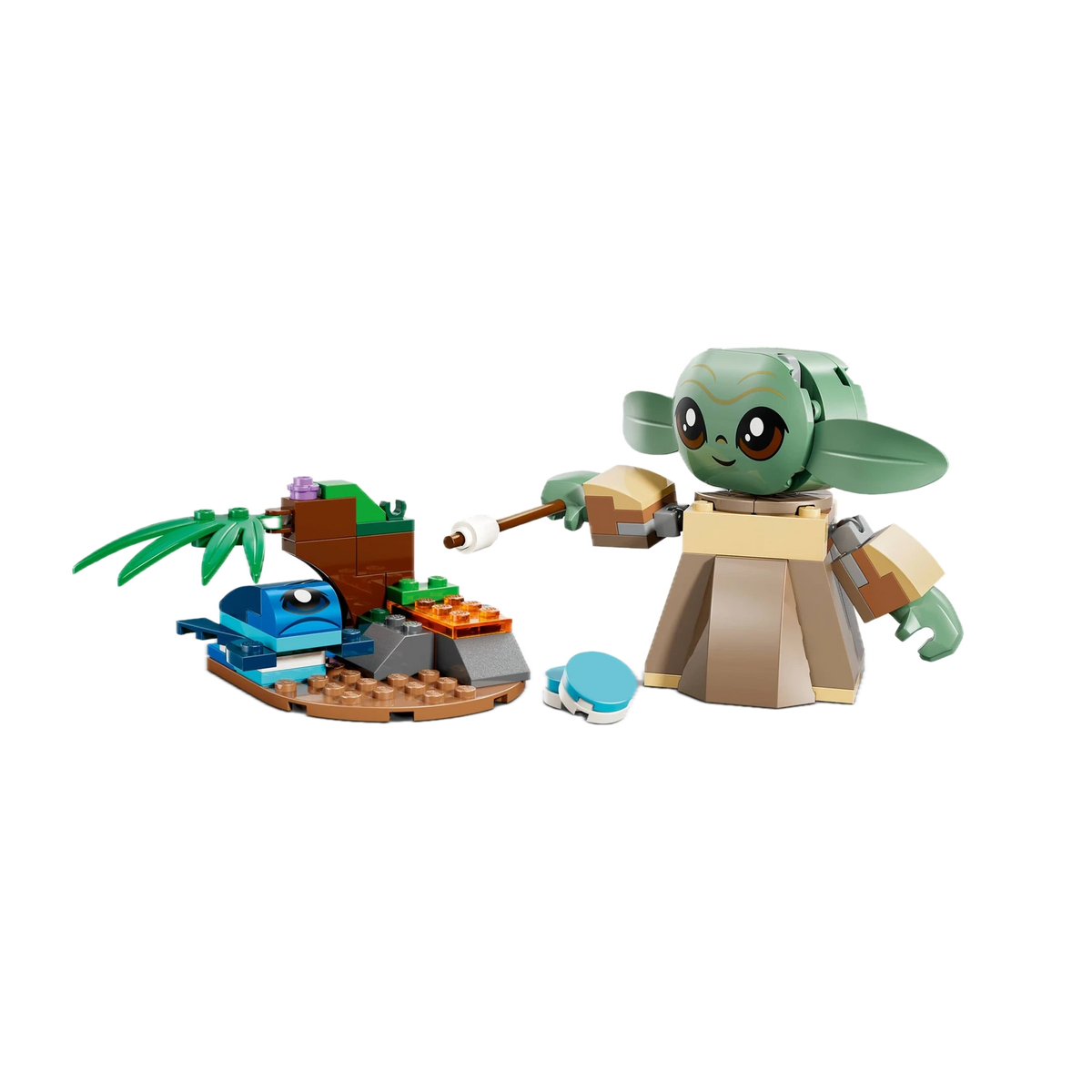 LEGO Star Wars Grogu's Homestead 75443, Grogu with frog catapult and campfire