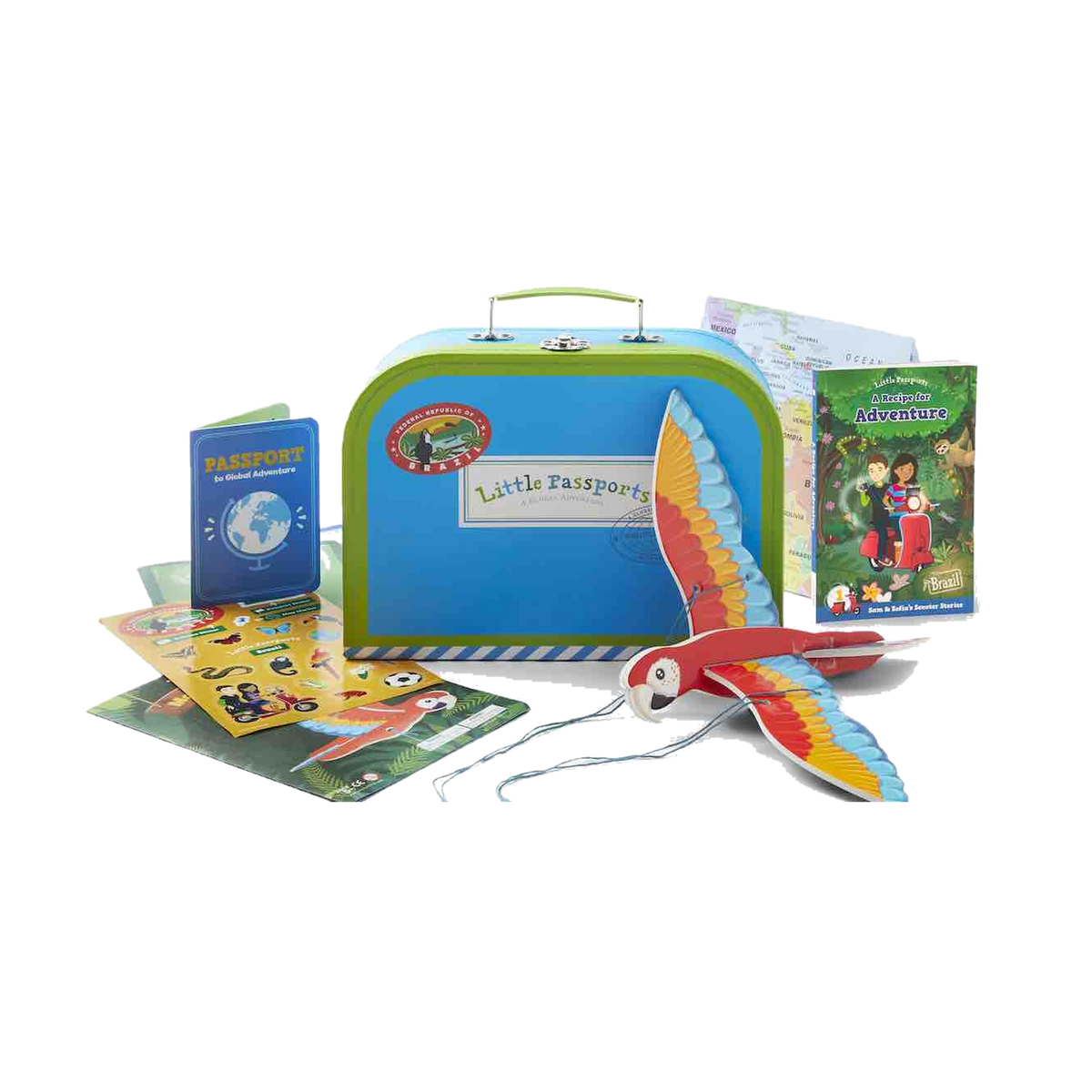Little Passports World Adventures, adventure suitcase and first-month items