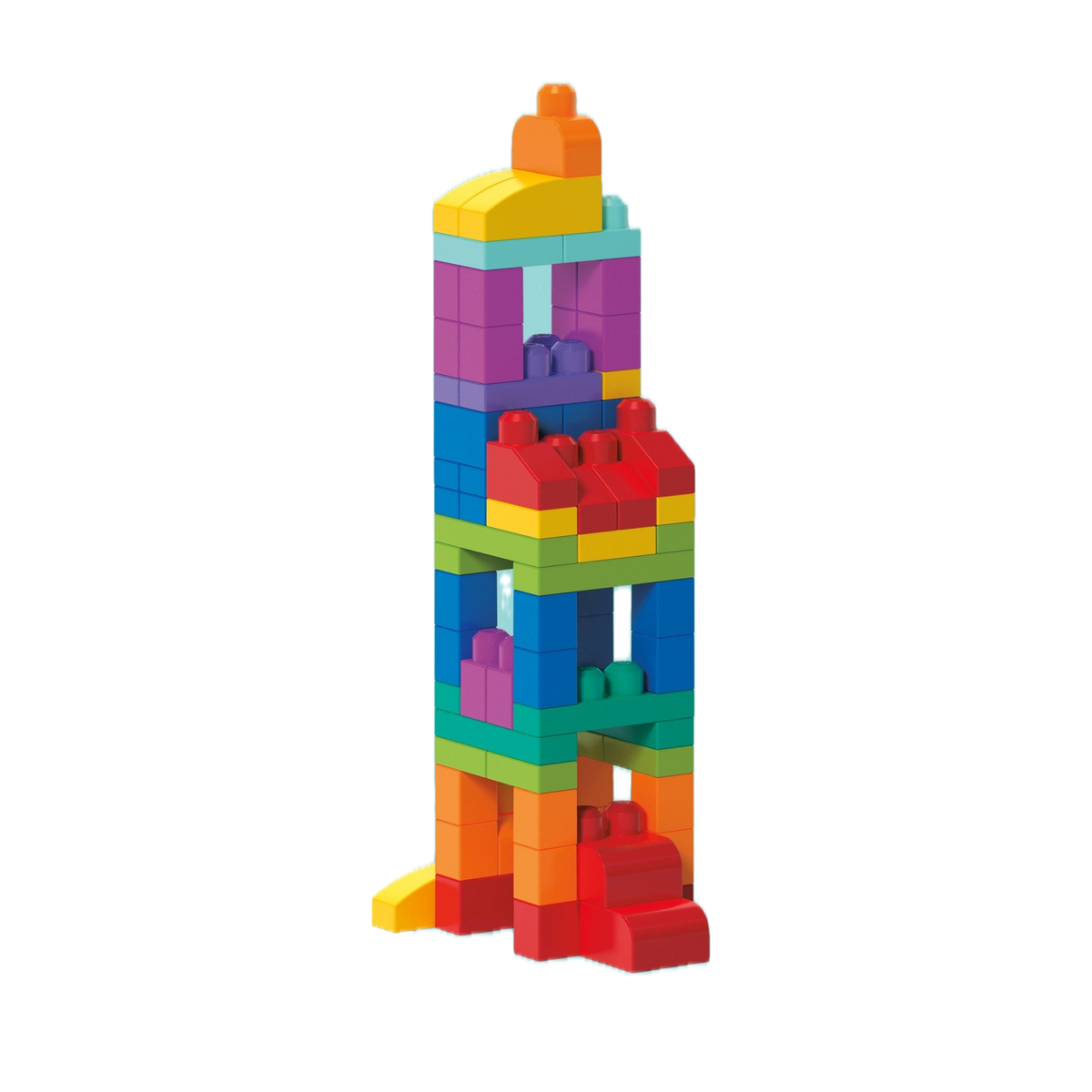 MEGA BLOKS First Builders Big Building Bag JGK05, tall tower built from the blocks