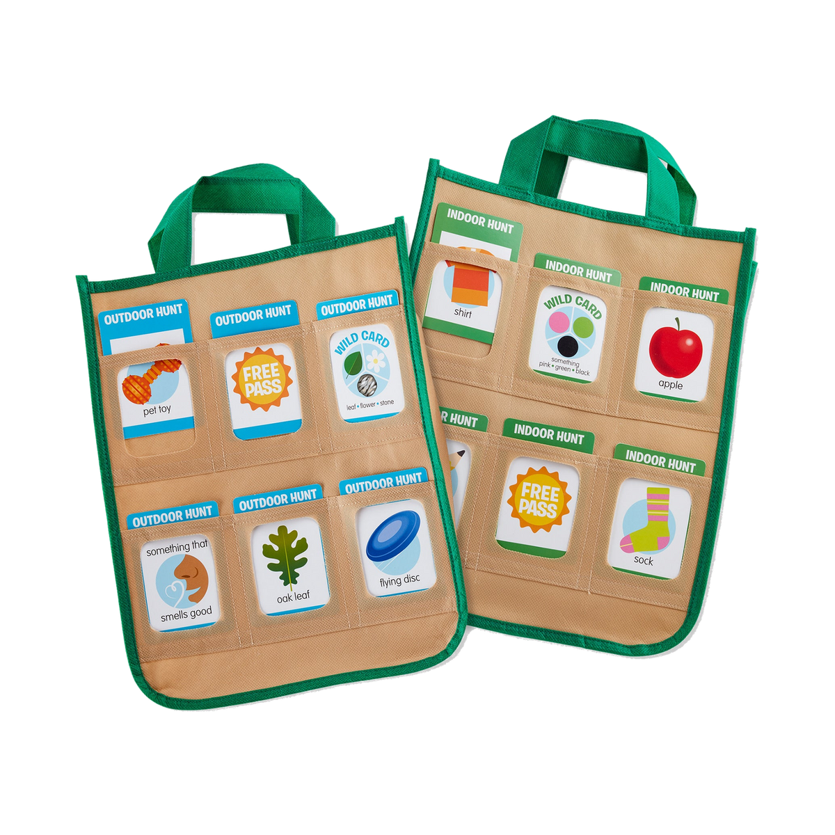 Melissa & Doug Let’s Explore Indoor/Outdoor Scavenger Hunt Play Set, two totes with cards