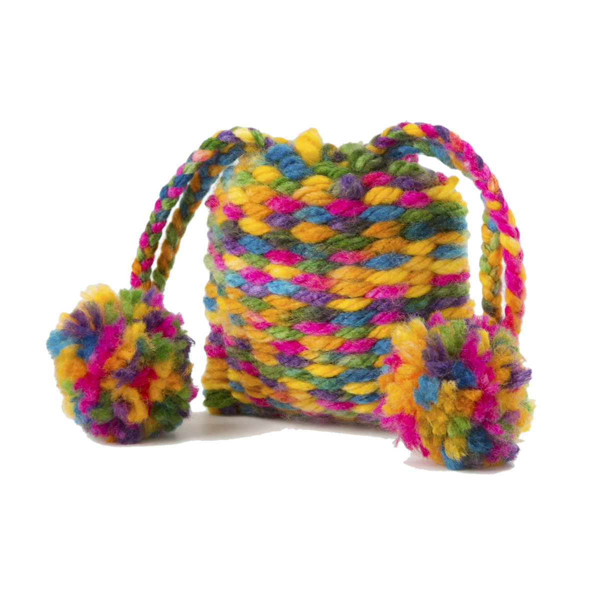 Melissa & Doug Multi-Craft Weaving Loom, finished woven drawstring pouch