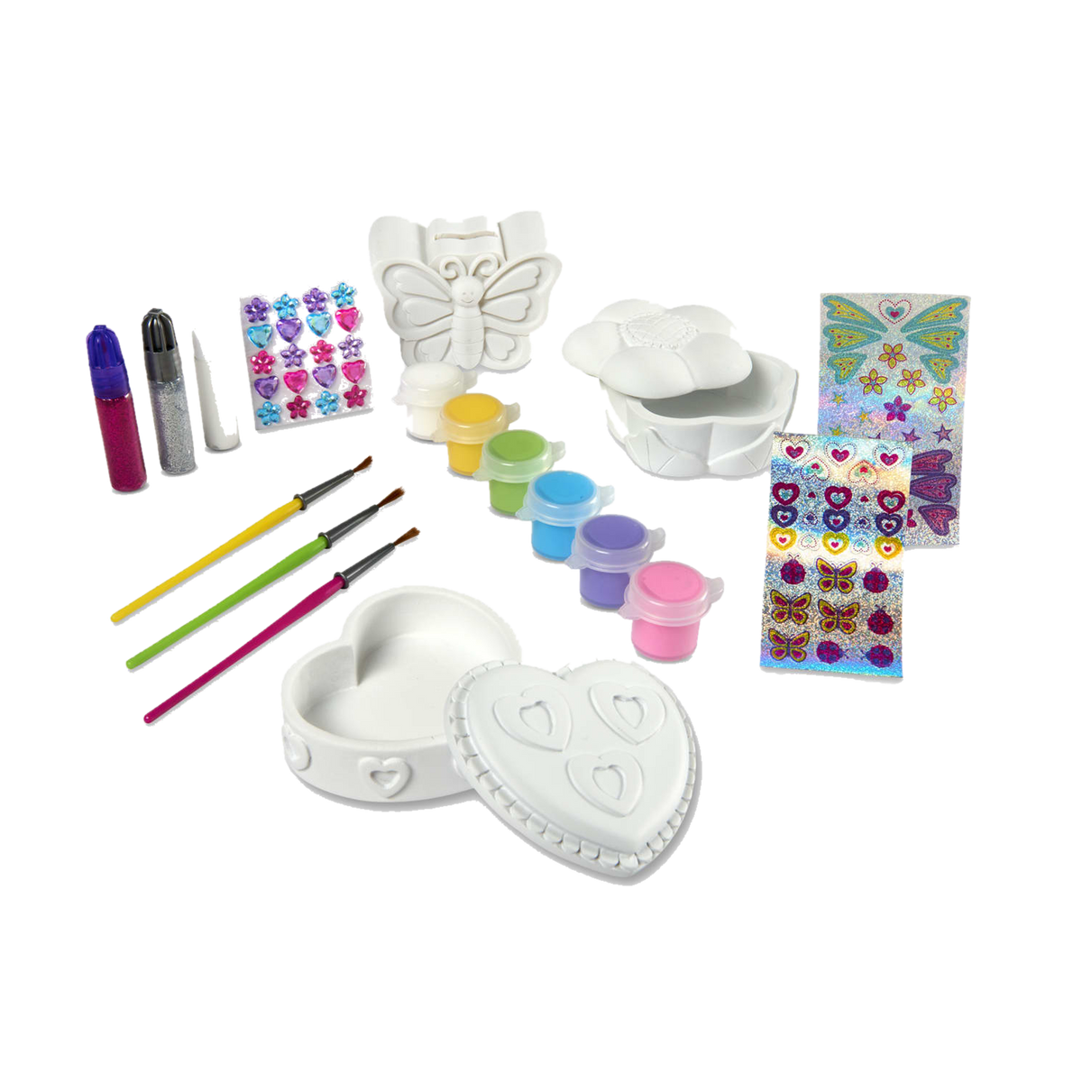 Melissa & Doug Created by Me! Favorite Things Craft Kit 9534, kit supplies laid out