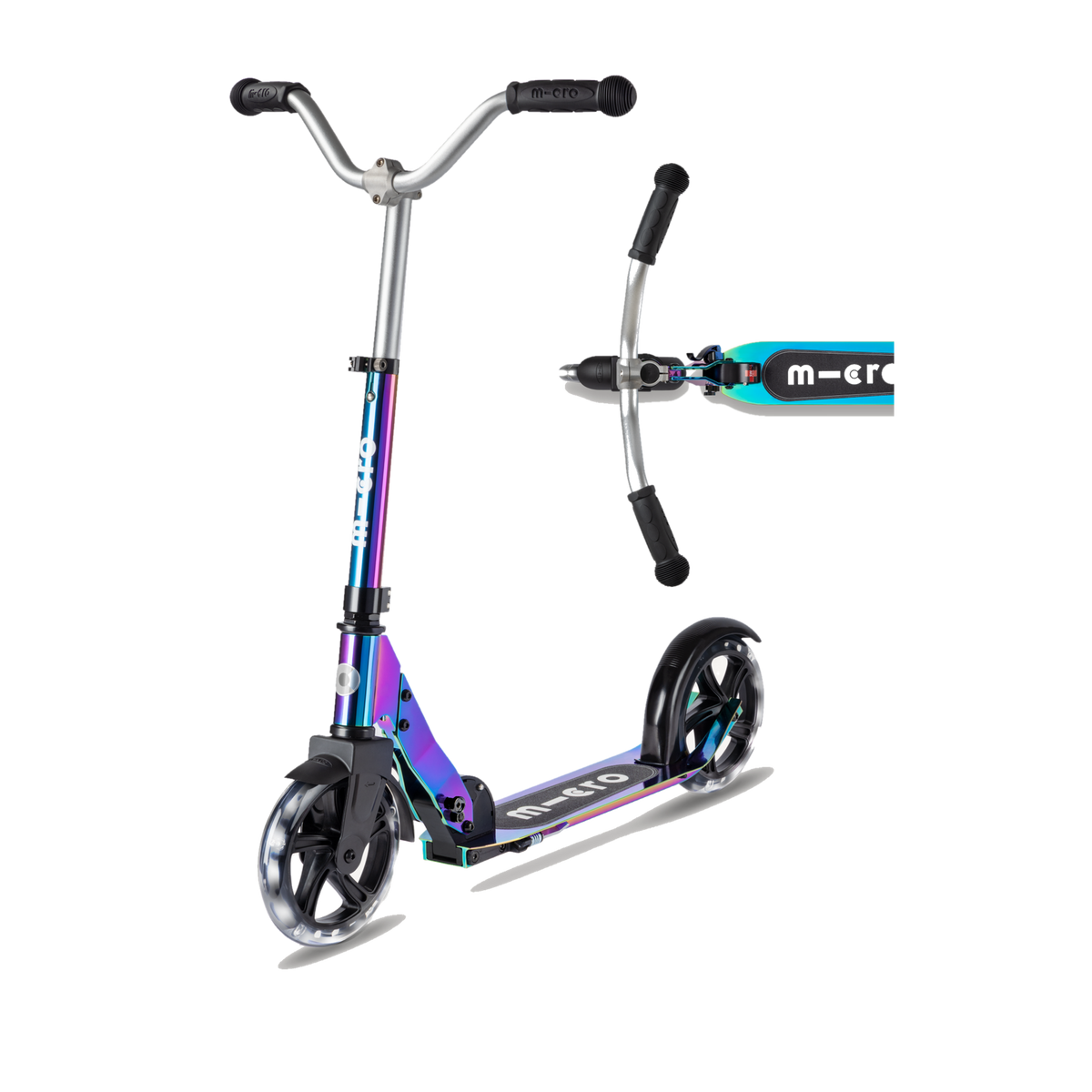 Micro Cruiser LED Scooter, neochrome scooter, side view