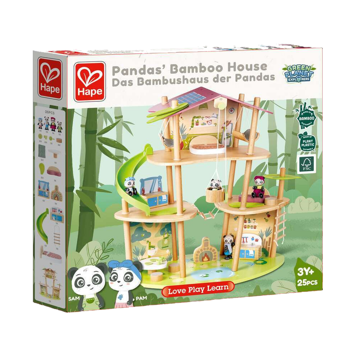 Hape Pandas’ Bamboo House E3413, box