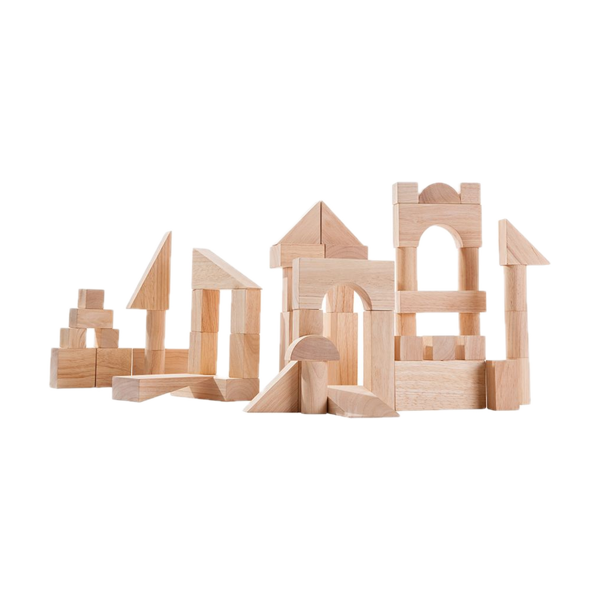 PlanToys 50 Unit Blocks 5502, low wall and arch build