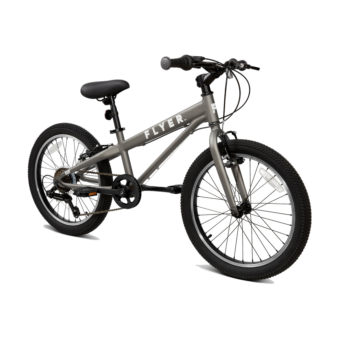 Radio Flyer Flyer 20" Kids’ Bike 840, gray bike, three-quarter view