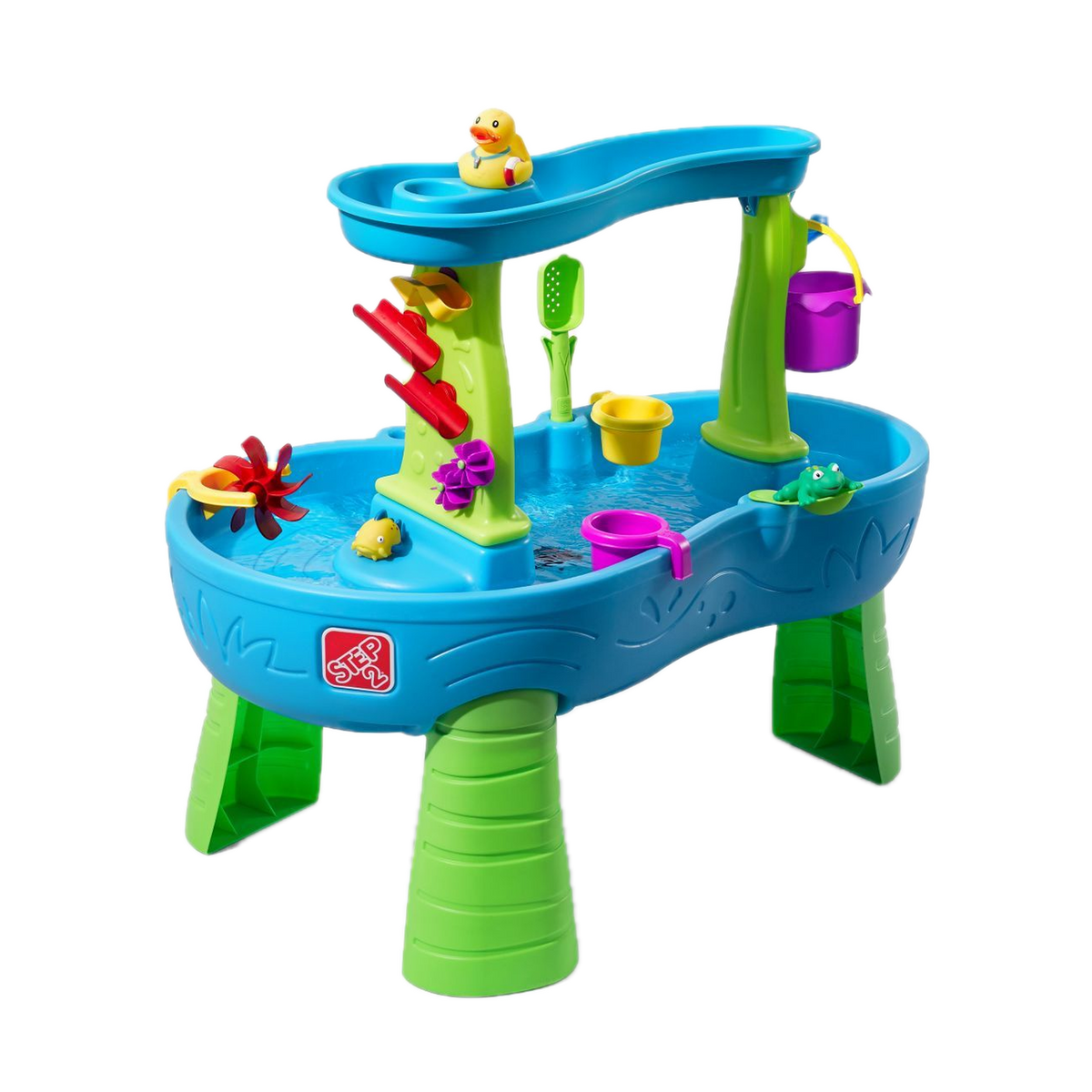 Step2 Rain Showers Splash Pond Water Table with Cover 452599, water table with accessories and cover bag