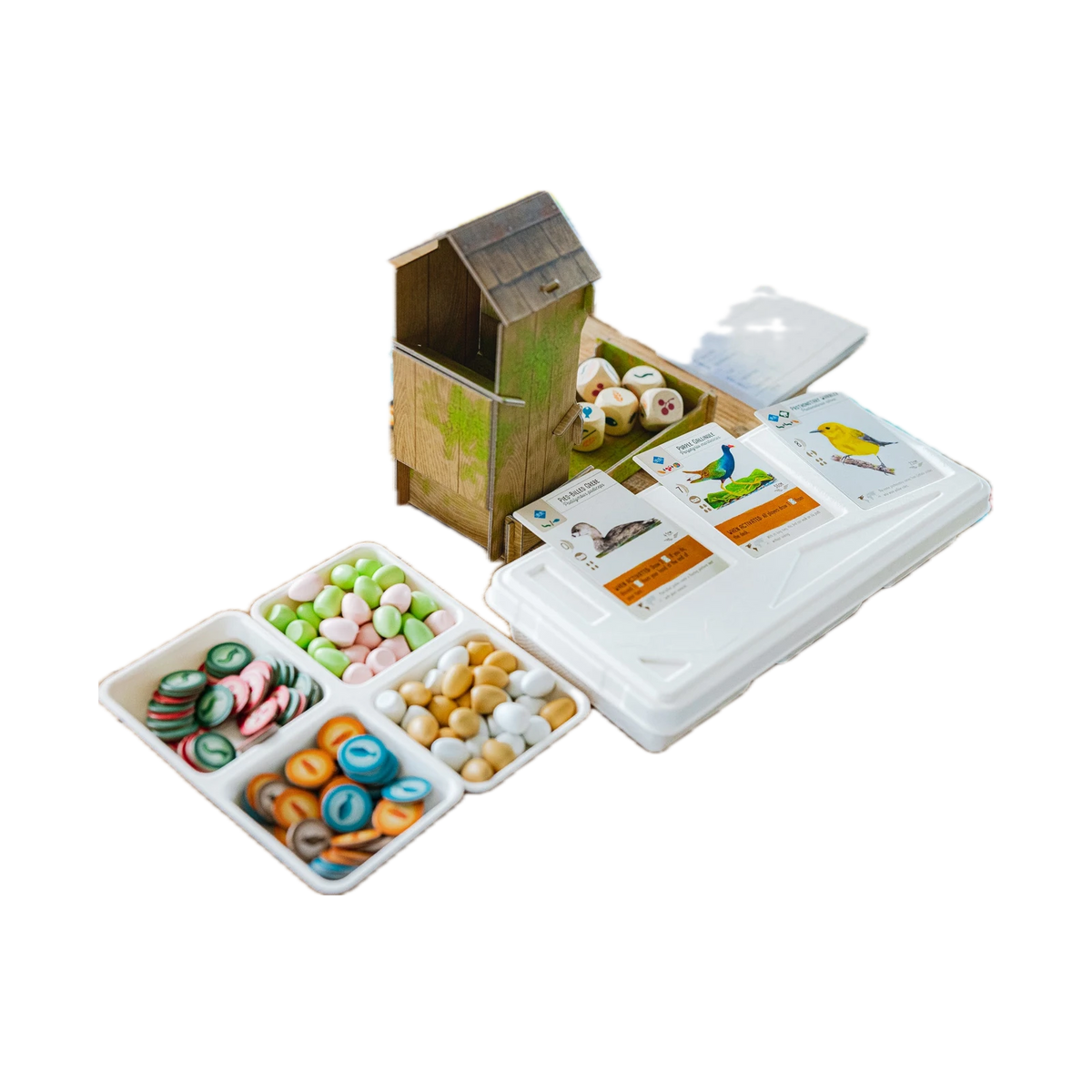 Stonemaier Games Wingspan, dice tower and food trays