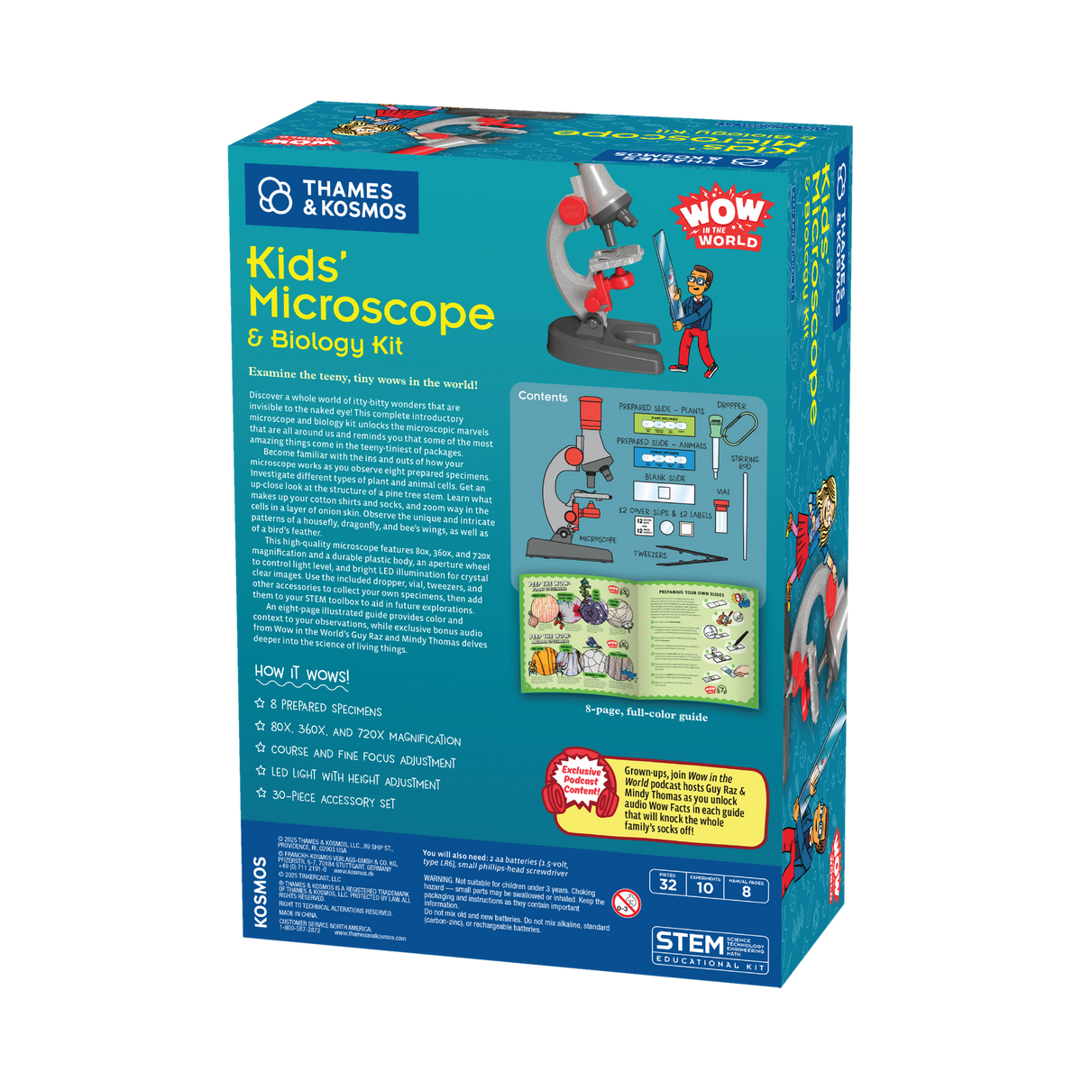 Thames & Kosmos Wow in the World Kids’ Microscope & Biology Kit 545011, box back