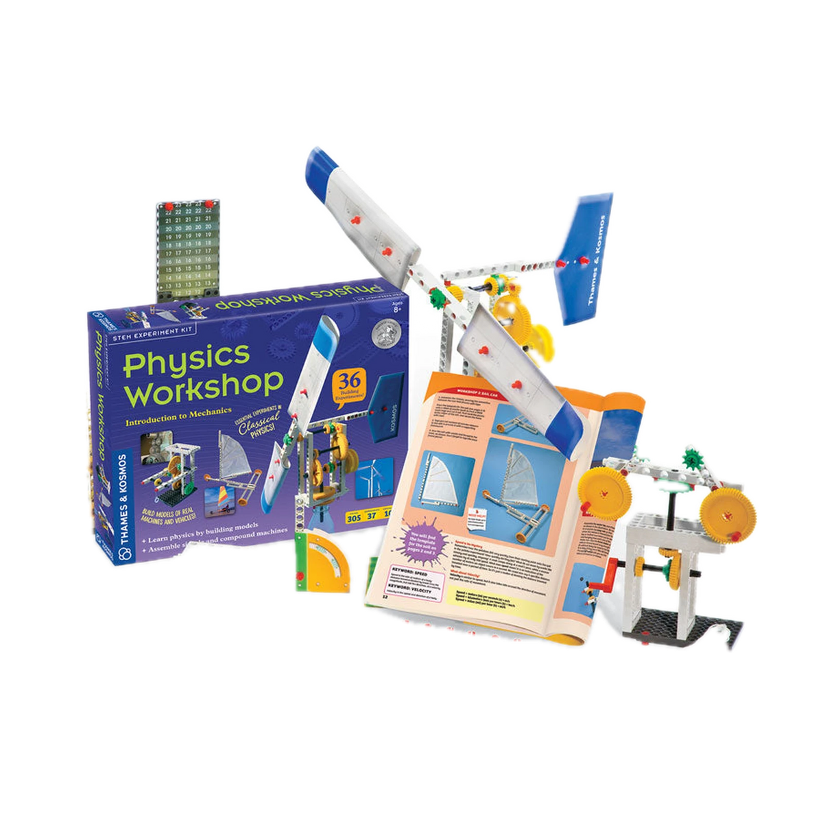 Thames & Kosmos Physics Workshop, box with models and manual