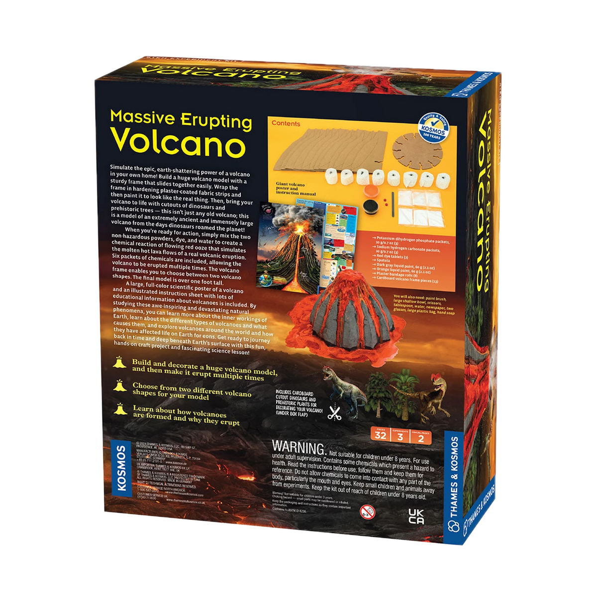 Thames & Kosmos Massive Erupting Volcano, box back at an angle