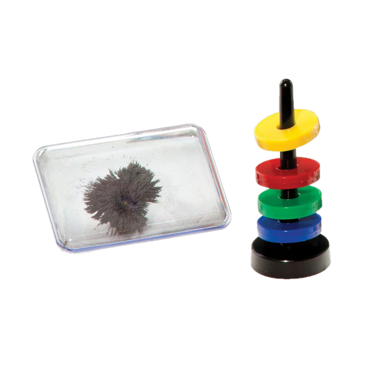 Thames & Kosmos Magnetic Science, iron filings box and floating ring magnets