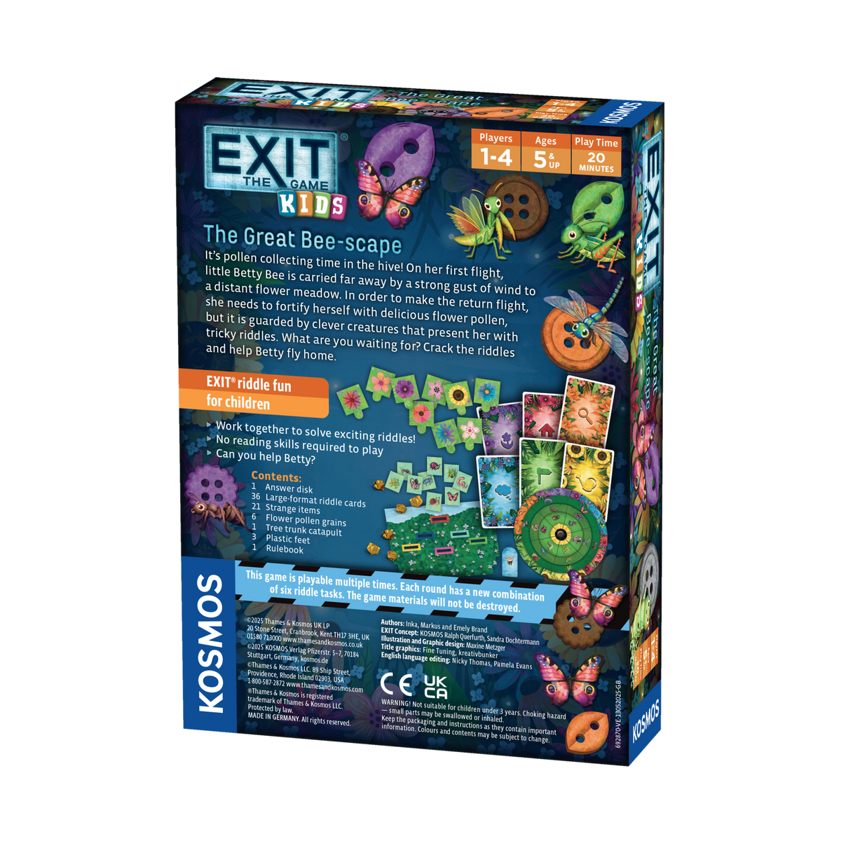EXIT: The Game – Kids – The Great Bee-scape 692870, box back